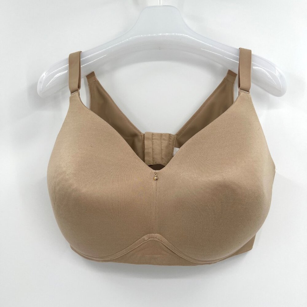 Cacique Lightly‎ Lined No-Wire Beige 'Nude" Bra Full Coverage Size 38G
